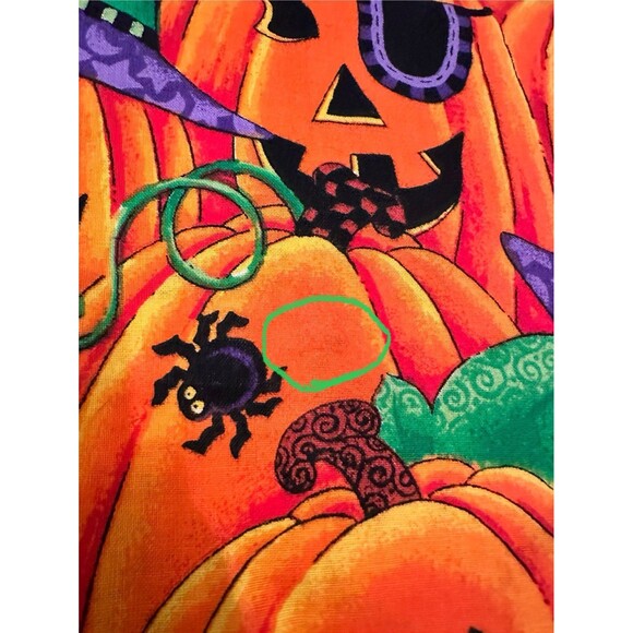 Handmade Halloween Candy Tote bags w/ties Jack O Lantern Pumpkins in Witch Hats - Picture 5 of 6